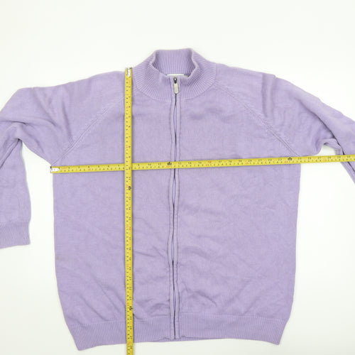 Cotton Traders Men’s Purple 2XL Full Zip Cotton Jumper