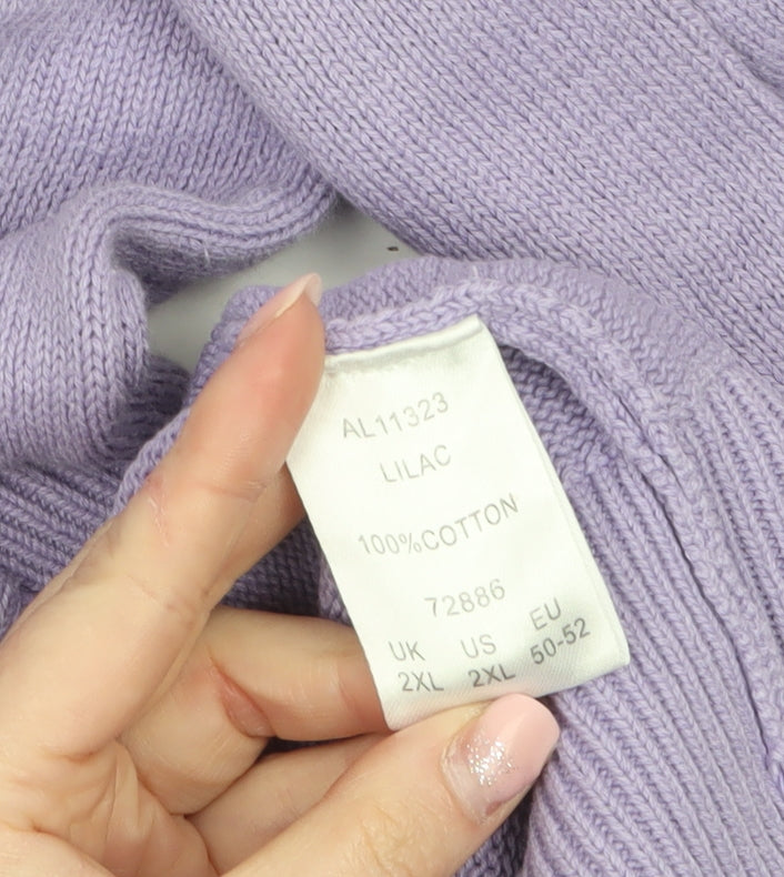 Cotton Traders Men’s Purple 2XL Full Zip Cotton Jumper