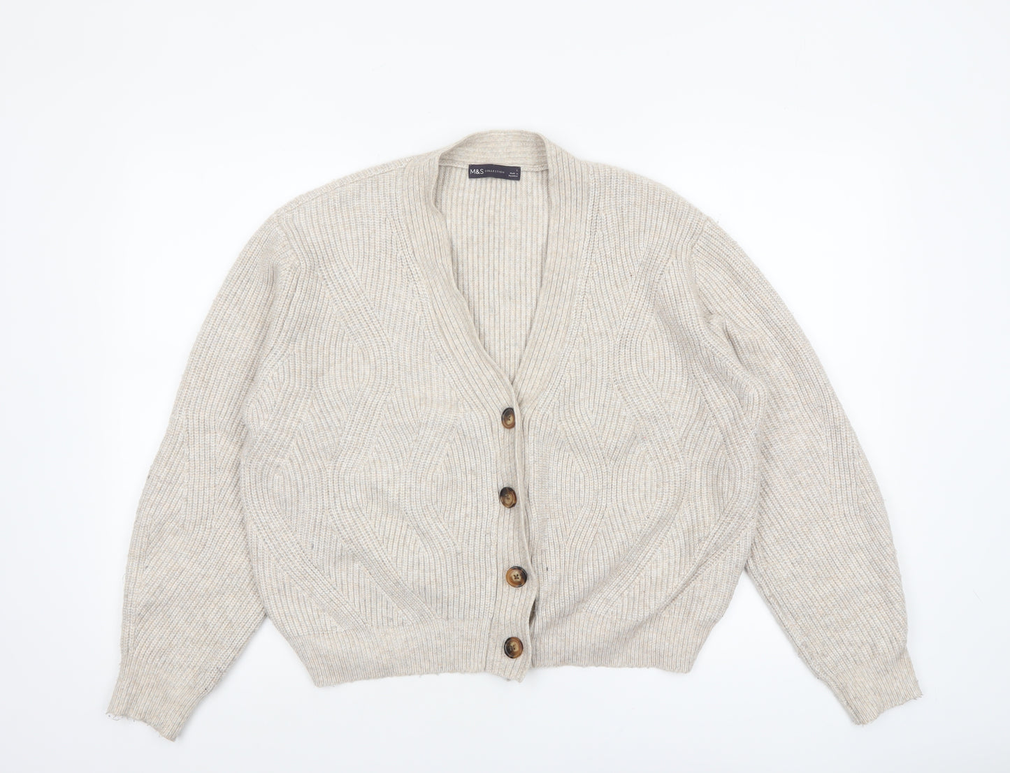 Marks and Spencer Women’s Beige Chunky Knit Cardigan L