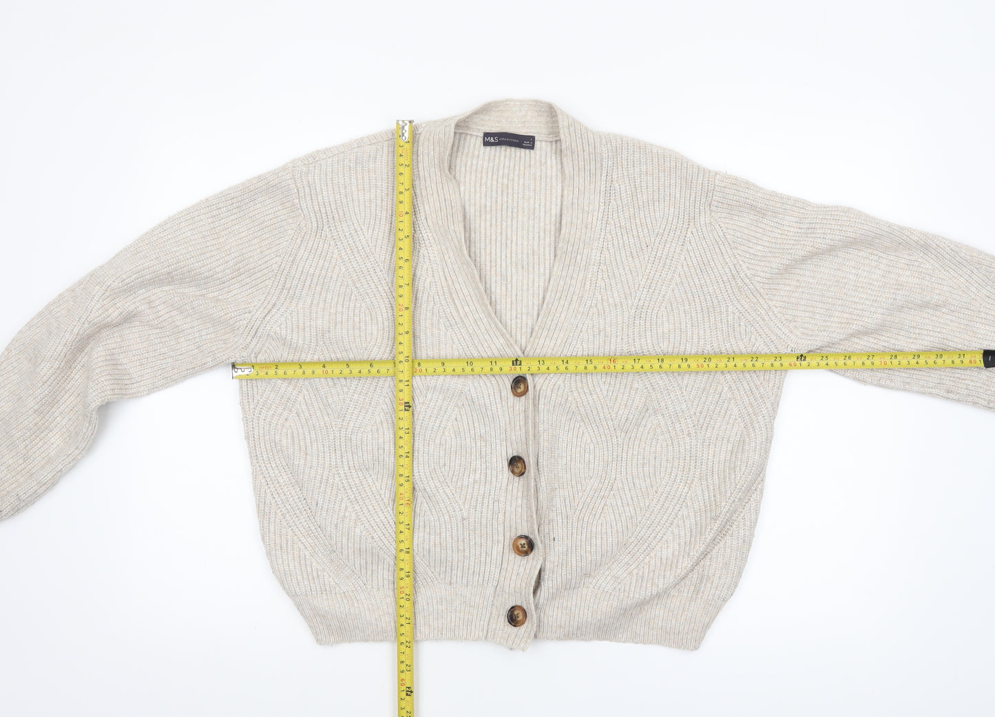Marks and Spencer Women’s Beige Chunky Knit Cardigan L