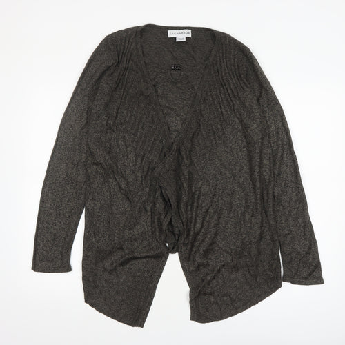 Sag Harbor Women's Grey Knit Open Cardigan Size M