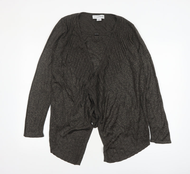 Sag Harbor Women's Grey Knit Open Cardigan Size M