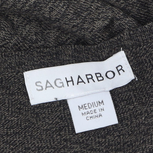 Sag Harbor Women's Grey Knit Open Cardigan Size M