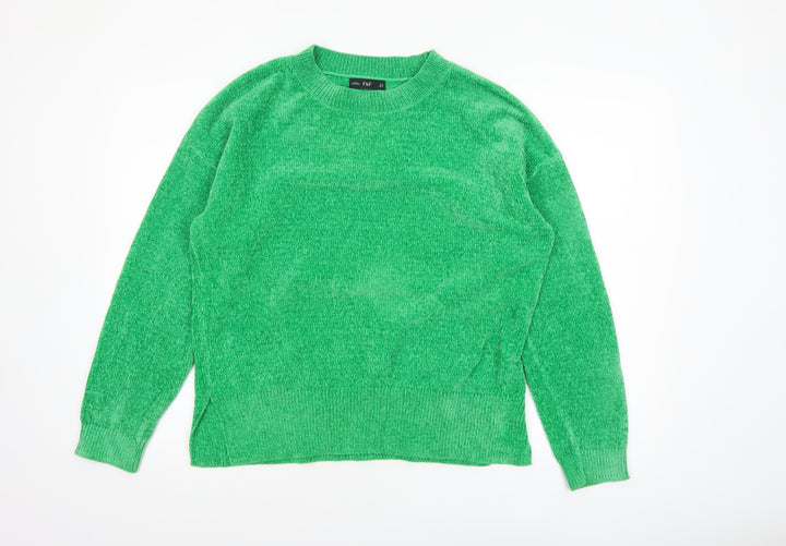 F&F Women’s Green Crew Neck Knit Pullover Jumper Size 14