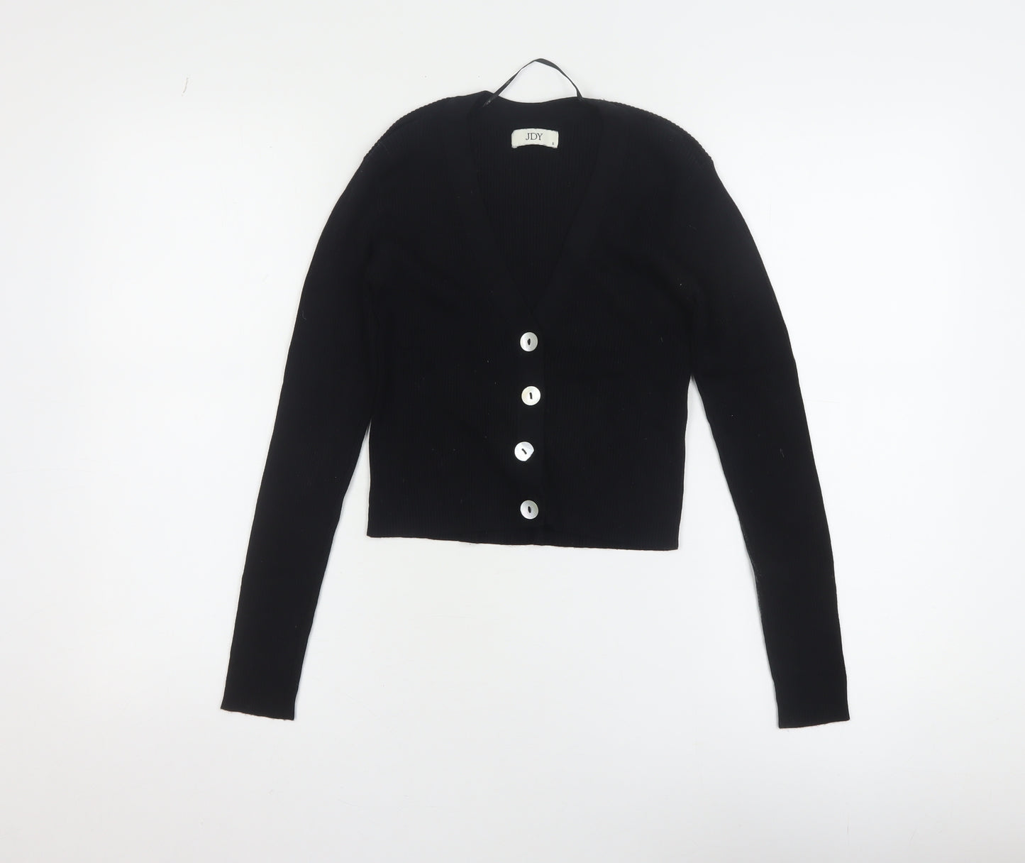 Jacqueline de Yong Women's Black V-Neck Button Knit Cardigan Size S