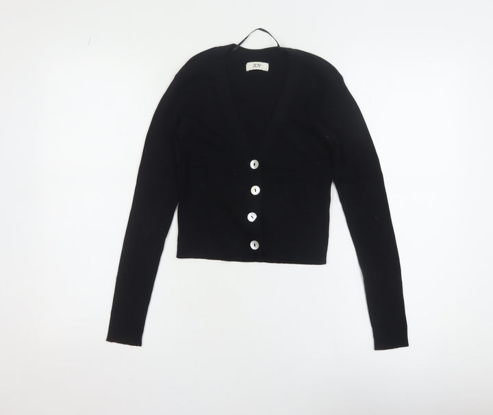 Jacqueline de Yong Women's Black V-Neck Button Knit Cardigan Size S