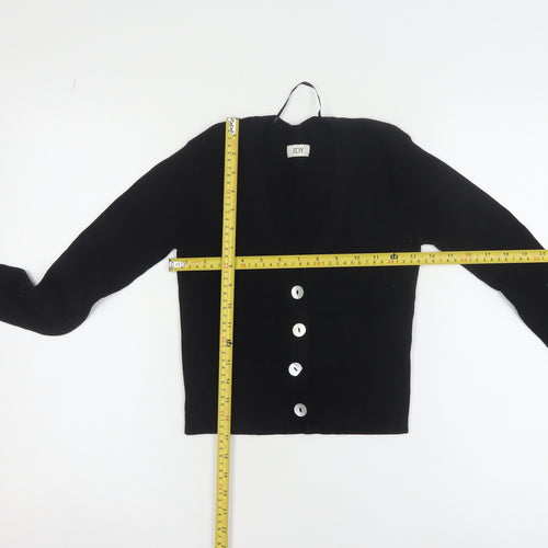 Jacqueline de Yong Women's Black V-Neck Button Knit Cardigan Size S