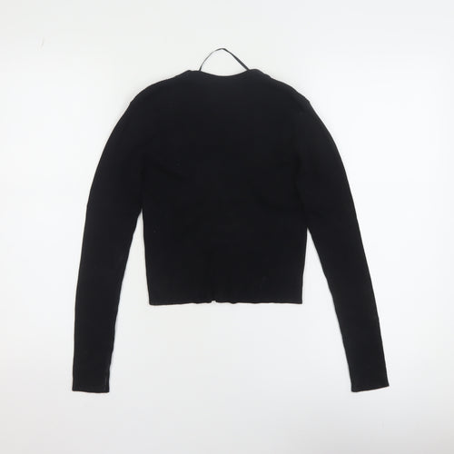 Jacqueline de Yong Women's Black V-Neck Button Knit Cardigan Size S