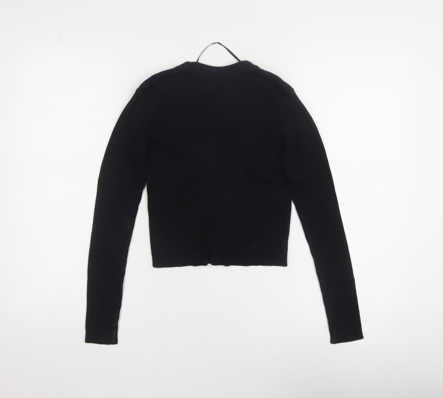 Jacqueline de Yong Women's Black V-Neck Button Knit Cardigan Size S
