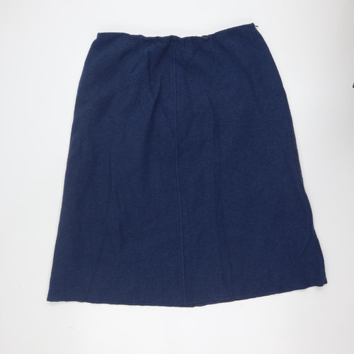 Cotswold Collections Women Blue Wool A-Line Knee Length Skirt Size 20