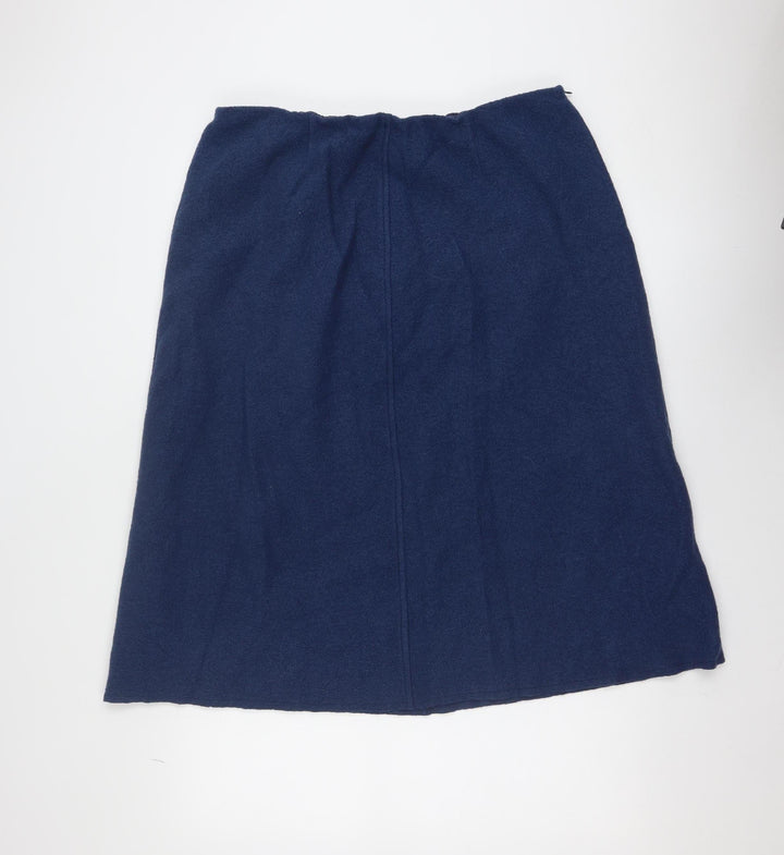 Cotswold Collections Women Blue Wool A-Line Knee Length Skirt Size 20