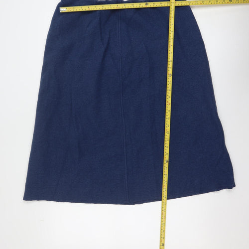 Cotswold Collections Women Blue Wool A-Line Knee Length Skirt Size 20