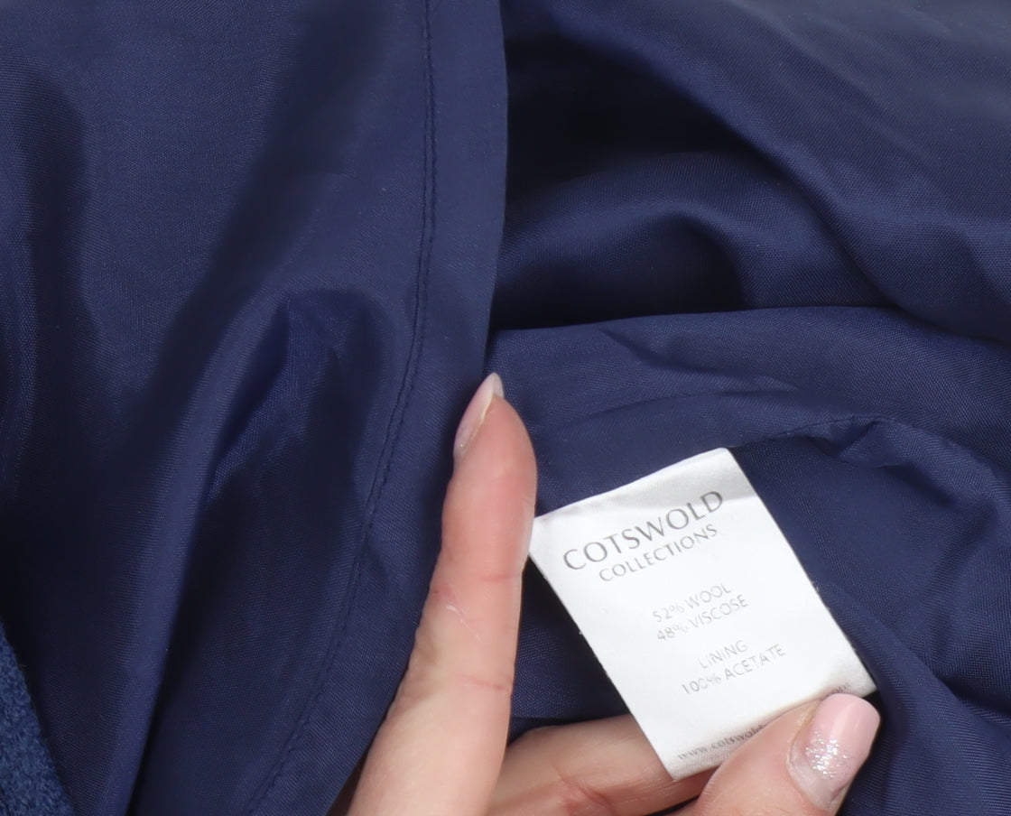 Cotswold Collections Women Blue Wool A-Line Knee Length Skirt Size 20