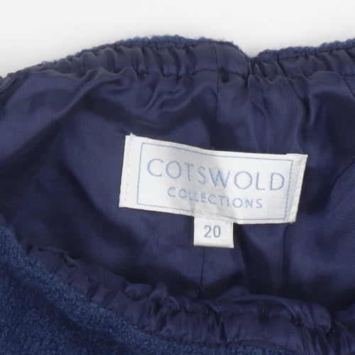 Cotswold Collections Women Blue Wool A-Line Knee Length Skirt Size 20
