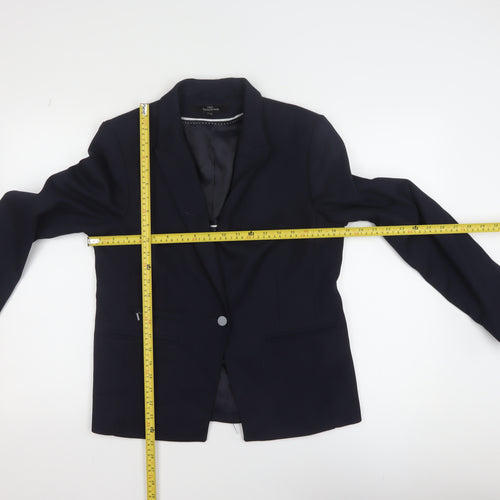 Next Tailoring Women's Black Blazer Size 14 Regular Single Breasted Jacket