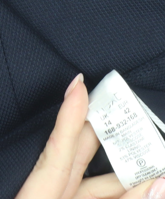 Next Tailoring Women's Black Blazer Size 14 Regular Single Breasted Jacket