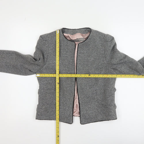 Zara Basic Women's Grey Tweed Single-Breasted Blazer UK 14