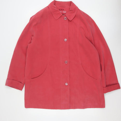 C.F.E. Classic Club Women's Red Button-Up Short Jacket Size 14 Polyester