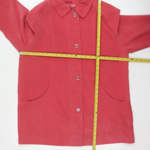 C.F.E. Classic Club Women's Red Button-Up Short Jacket Size 14 Polyester