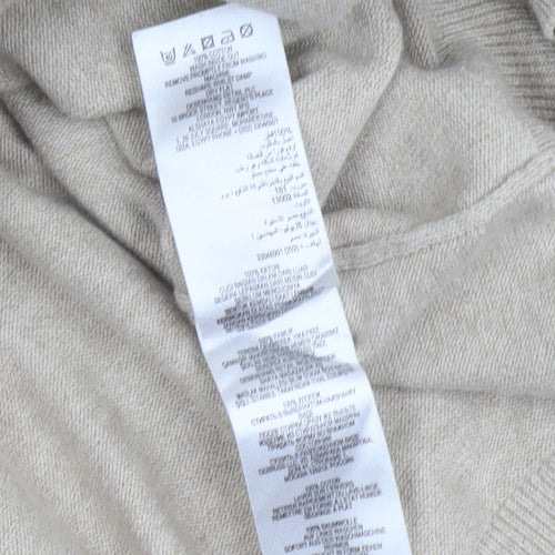 Jasper Conran Men’s Beige V-Neck Cotton Cashmere Jumper XL