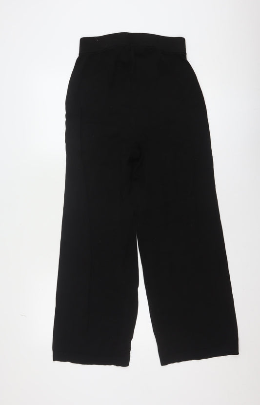 H&M Mama Women's Black Wide-Leg Maternity Trousers Size S Viscose Blend
