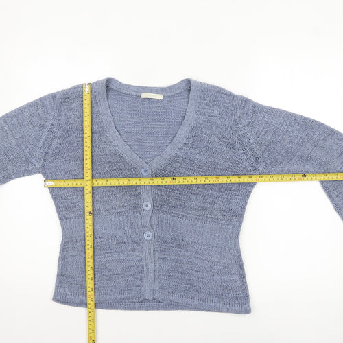 Marks and Spencer Women Blue Knit Cardigan UK 12 V-Neck Lightweight