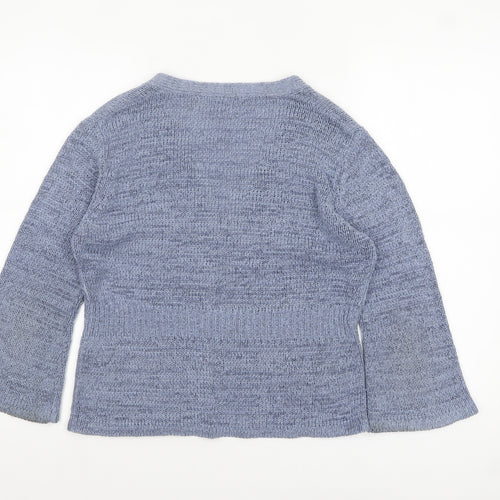 Marks and Spencer Women Blue Knit Cardigan UK 12 V-Neck Lightweight