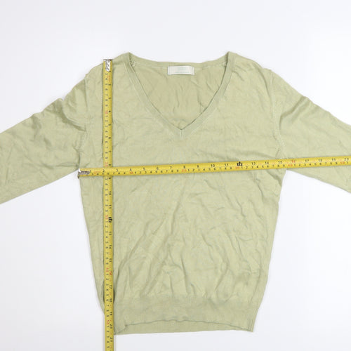 Marks and Spencer Women’s Green V-Neck Long Sleeve Jumper Size 14
