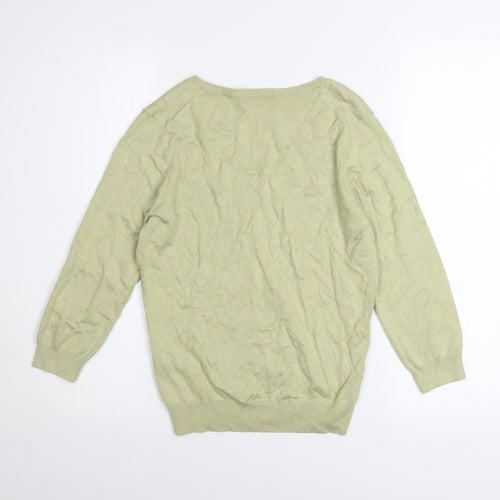 Marks and Spencer Women’s Green V-Neck Long Sleeve Jumper Size 14