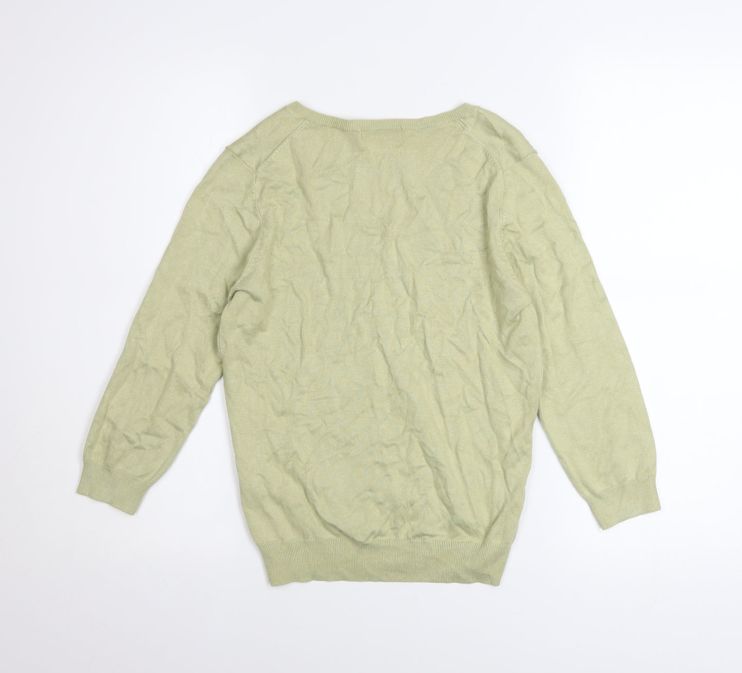 Marks and Spencer Women’s Green V-Neck Long Sleeve Jumper Size 14
