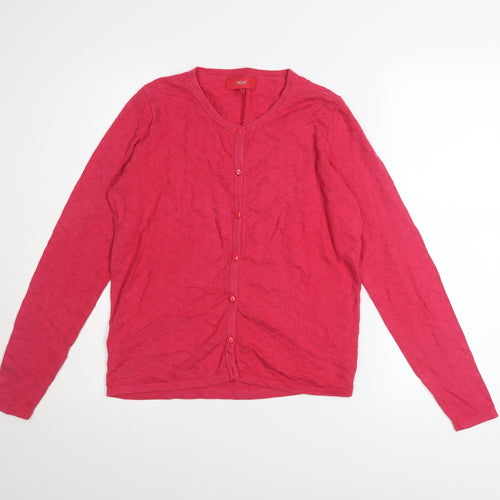 Next Womens Pink Knit Button Cardigan Size 10 Long Sleeve