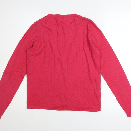 Next Womens Pink Knit Button Cardigan Size 10 Long Sleeve