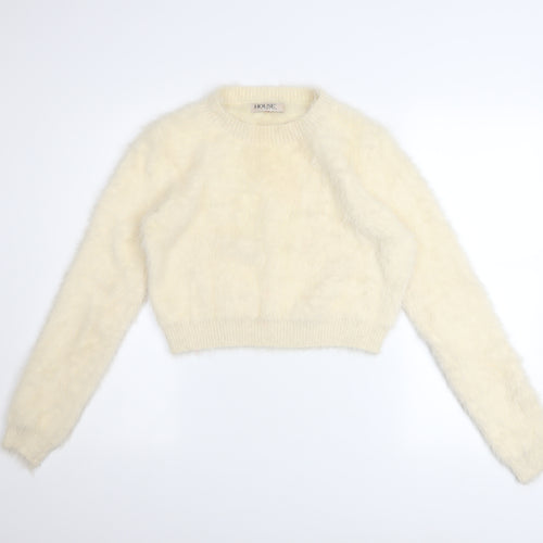 House of London Women's Ivory Fluffy Pullover Jumper Size S