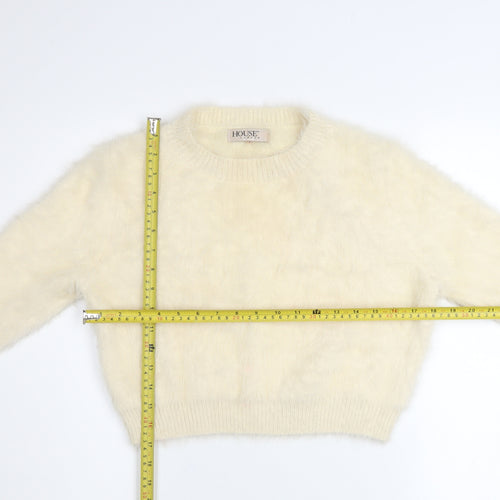 House of London Women's Ivory Fluffy Pullover Jumper Size S