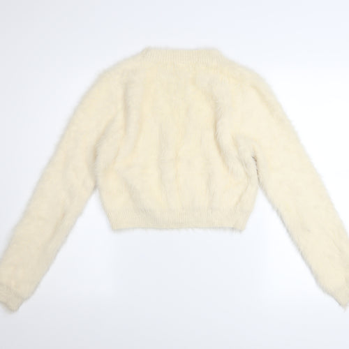 House of London Women's Ivory Fluffy Pullover Jumper Size S