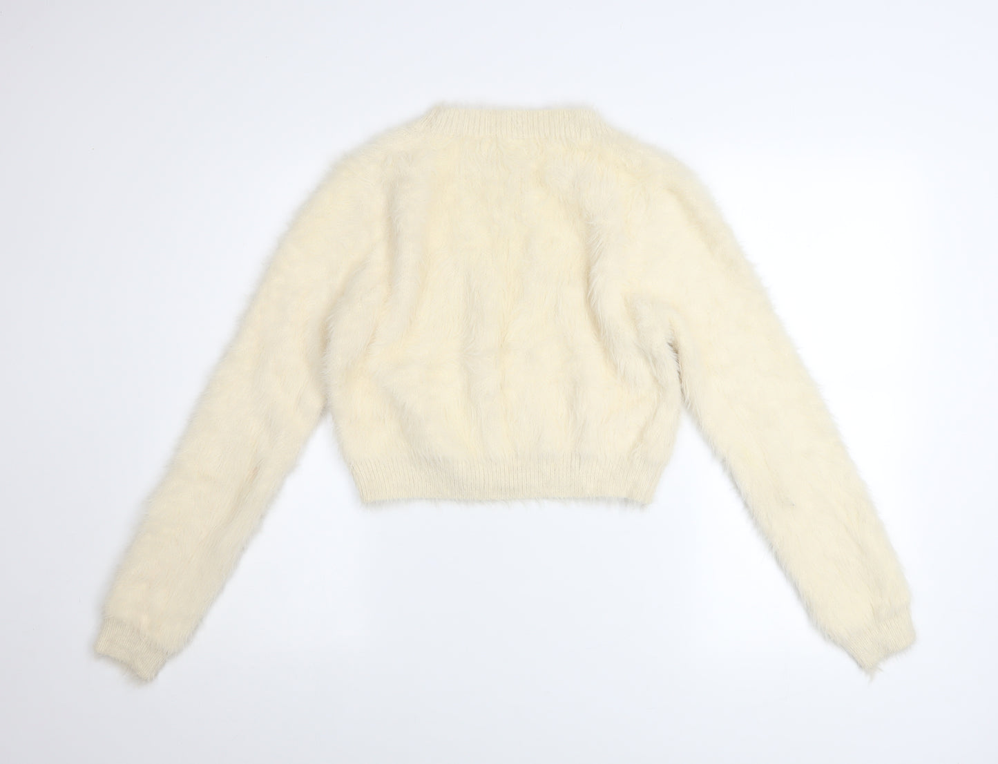 House of London Women's Ivory Fluffy Pullover Jumper Size S