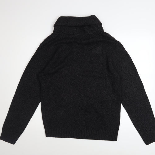 A&W85 Men's Black Cable-Knit Roll Neck Pullover Jumper Size M