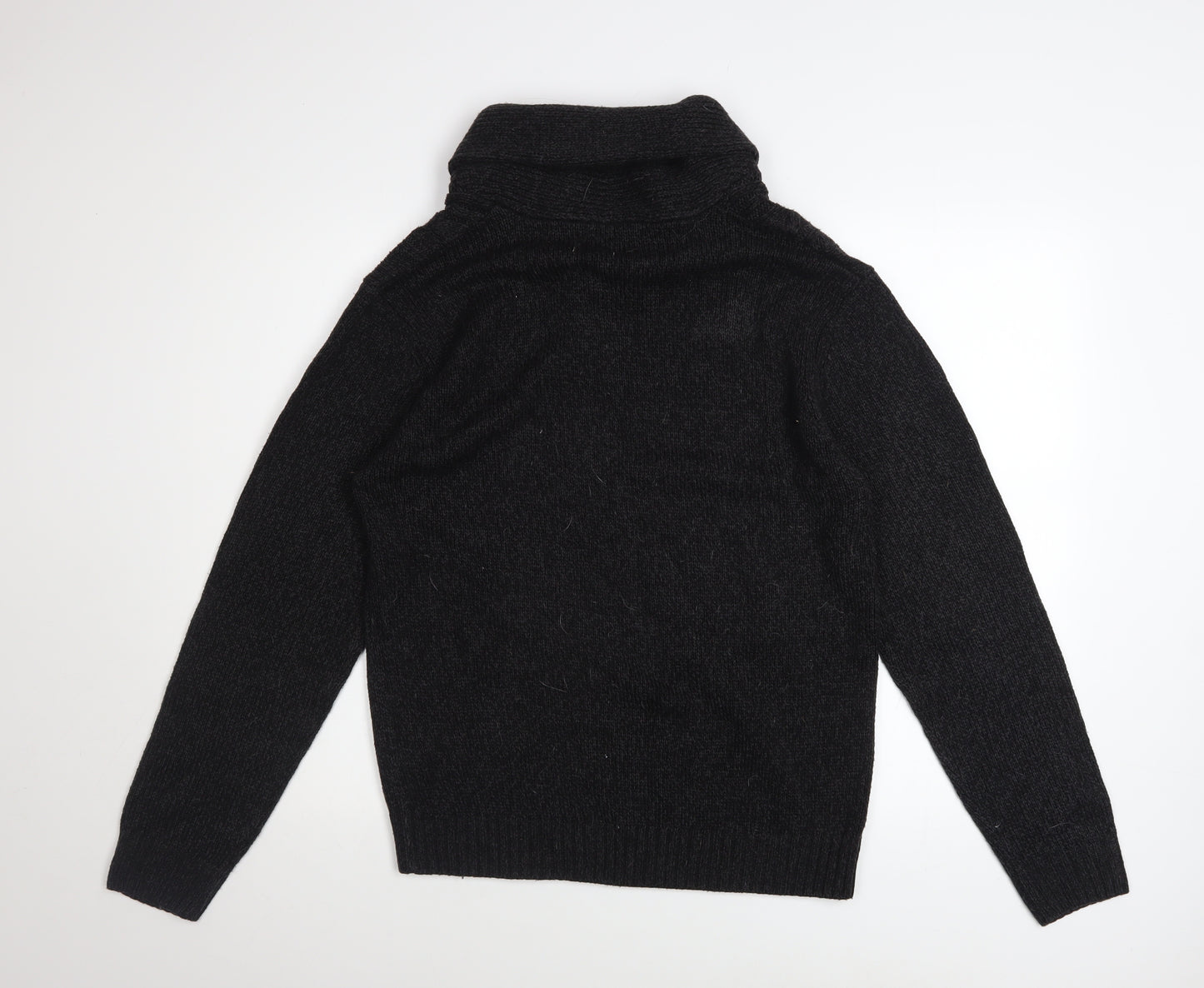 A&W85 Men's Black Cable-Knit Roll Neck Pullover Jumper Size M