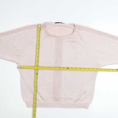 Marks and Spencer Women’s Pink Open Knit Raglan Jumper Size 14