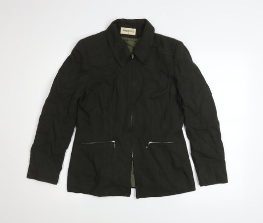 Ambience Women’s Black Zip Jacket Size 12 Classic Lined Style