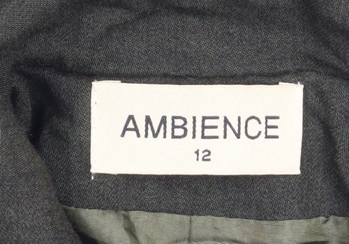 Ambience Women’s Black Zip Jacket Size 12 Classic Lined Style