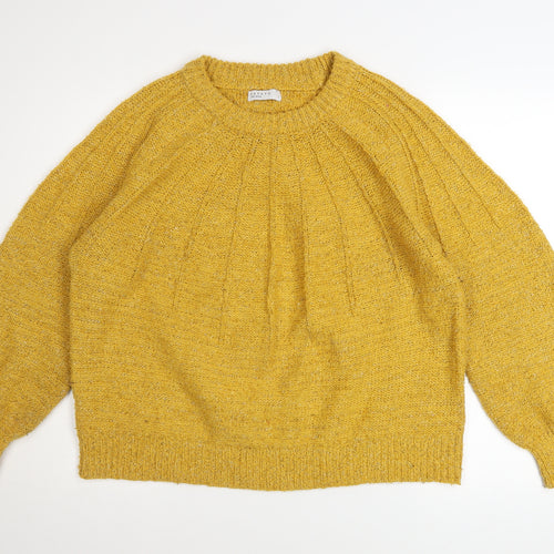 Papaya Women’s Yellow Chunky Knit Pullover Jumper Size L