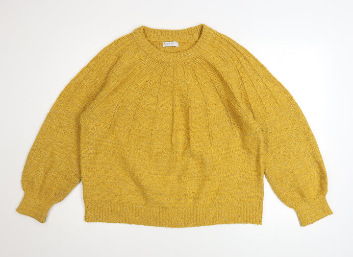 Papaya Women’s Yellow Chunky Knit Pullover Jumper Size L