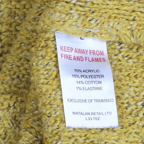Papaya Women’s Yellow Chunky Knit Pullover Jumper Size L