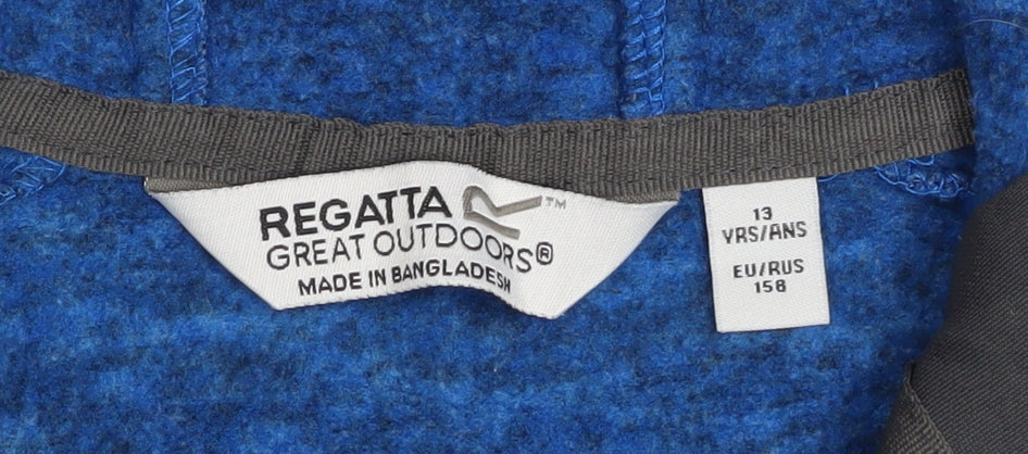 Regatta Boys Blue Full Zip Hooded Fleece Activewear Jacket 13 Years
