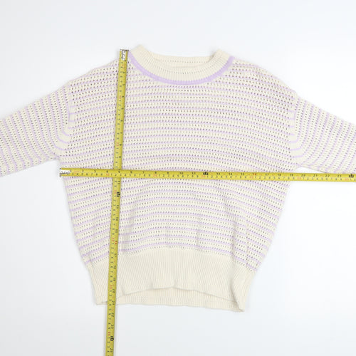 Marks and Spencer Women’s Ivory Knit Striped Pullover Jumper Size S