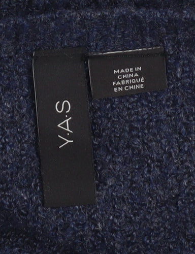 Y.A.S Women Blue Wrap Knit V-Neck Jumper Petite XL