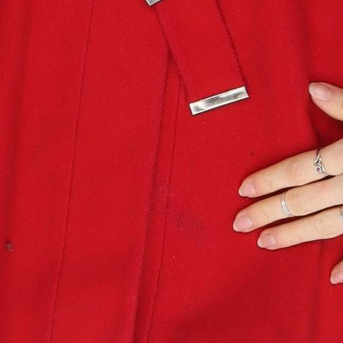 Coast Women's Red Wool Cashmere Blend Long Belted Trench Coat UK 8