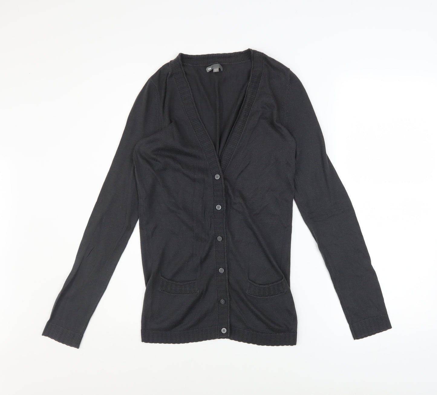 Gap Womens Black Cotton Button Cardigan Jumper Size M