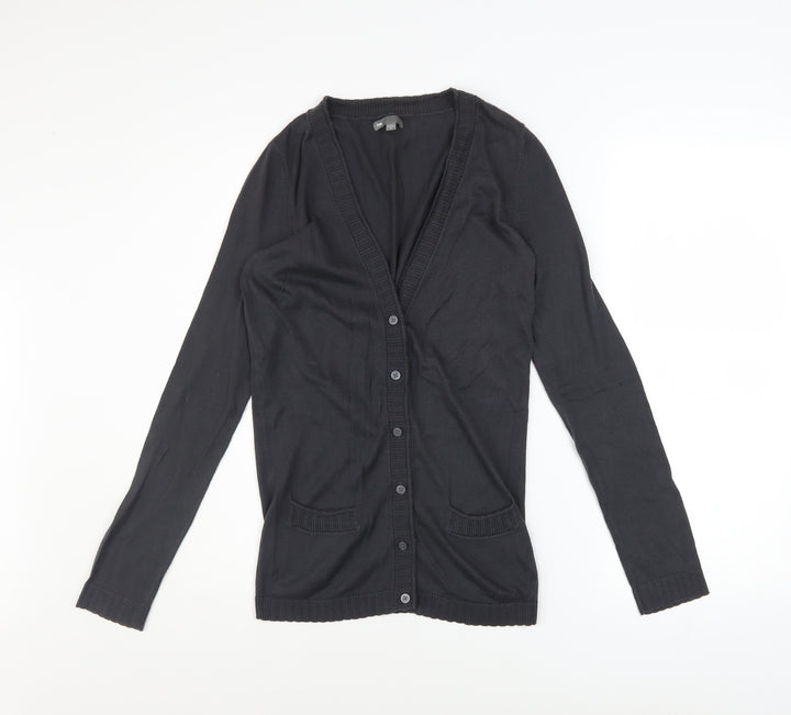 Gap Womens Black Cotton Button Cardigan Jumper Size M